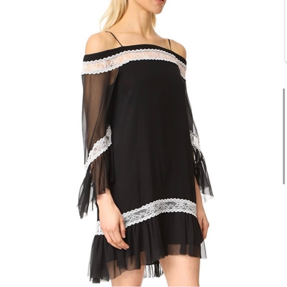 Alice and Olivia Cold Shoulder Belle Sleeve Dress